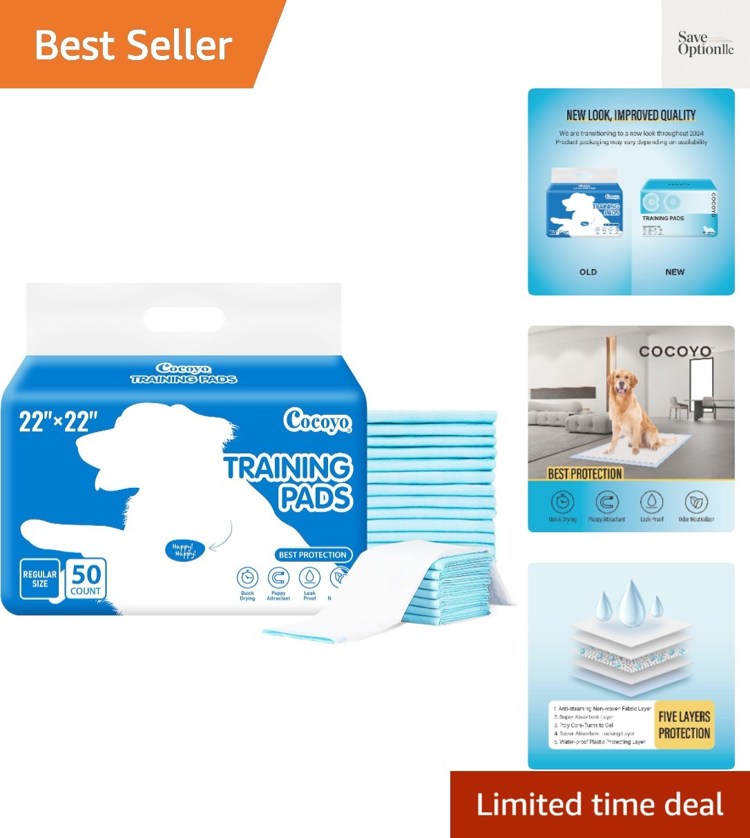Best Value 22″x22″ Dog Training Pads 50 Count | Dog Pee Pads | Super Absorben…