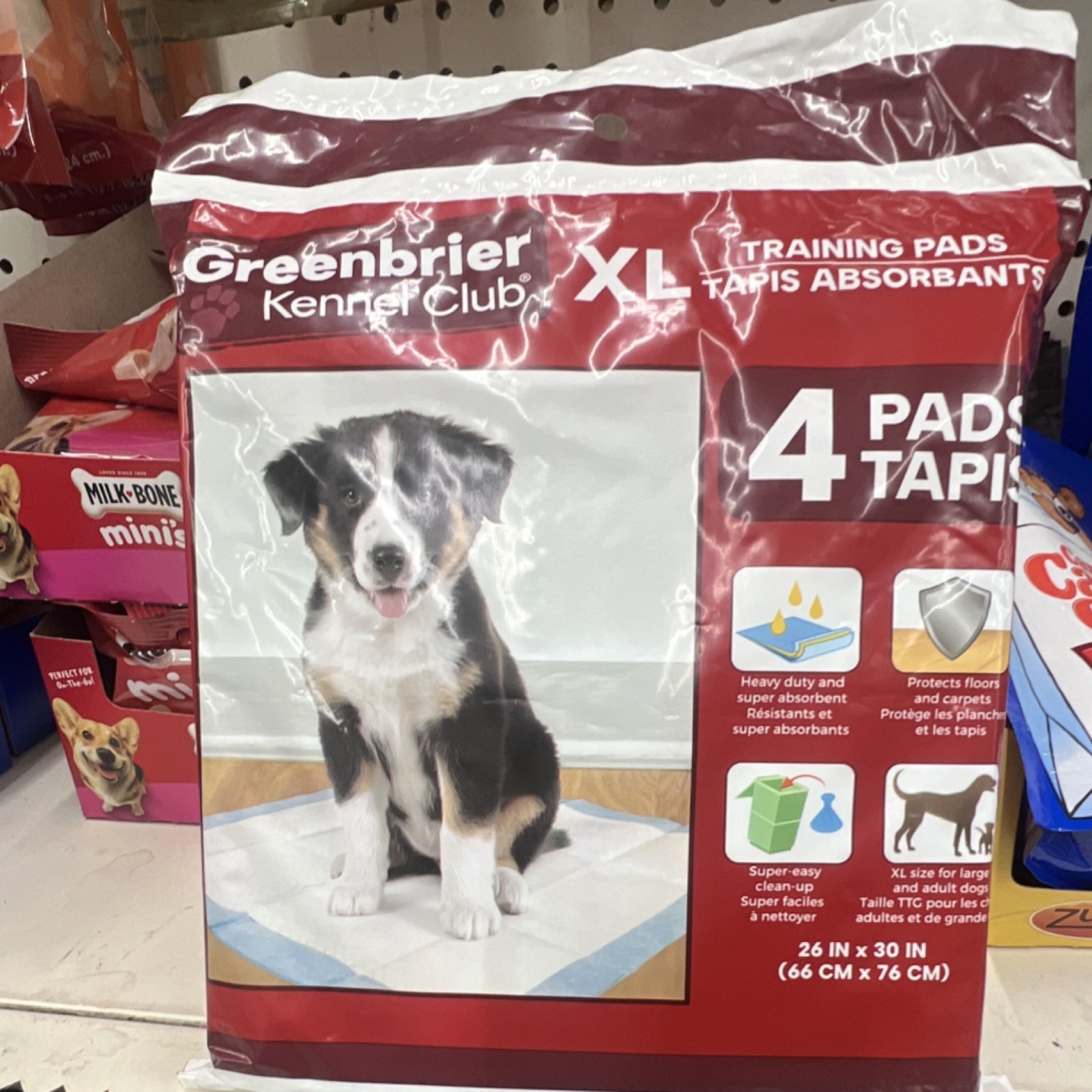 Greenbrier Kennel Club XL Training Pads Heavy Duty Super Absorbent 4 Pack 26×30″