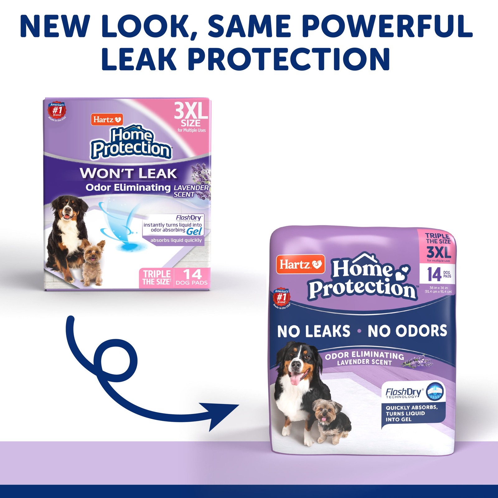 Hartz Home Protection Lavender Scent Odor-Eliminating Dog Pads, 3XL, 14 Count