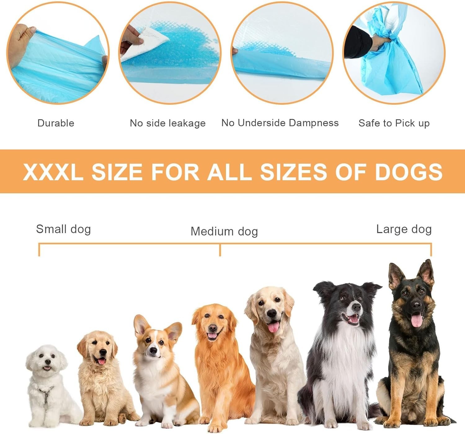 Pee Pads for Dogs & Cats 31″x55″ , Puppy Pads Extra Large, Disposable Thicken…