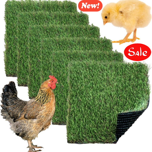 6Pcs Washable Fake Turf Mats Grass Carpet Reusable Hens Nest Boxes Pad (12 x 12