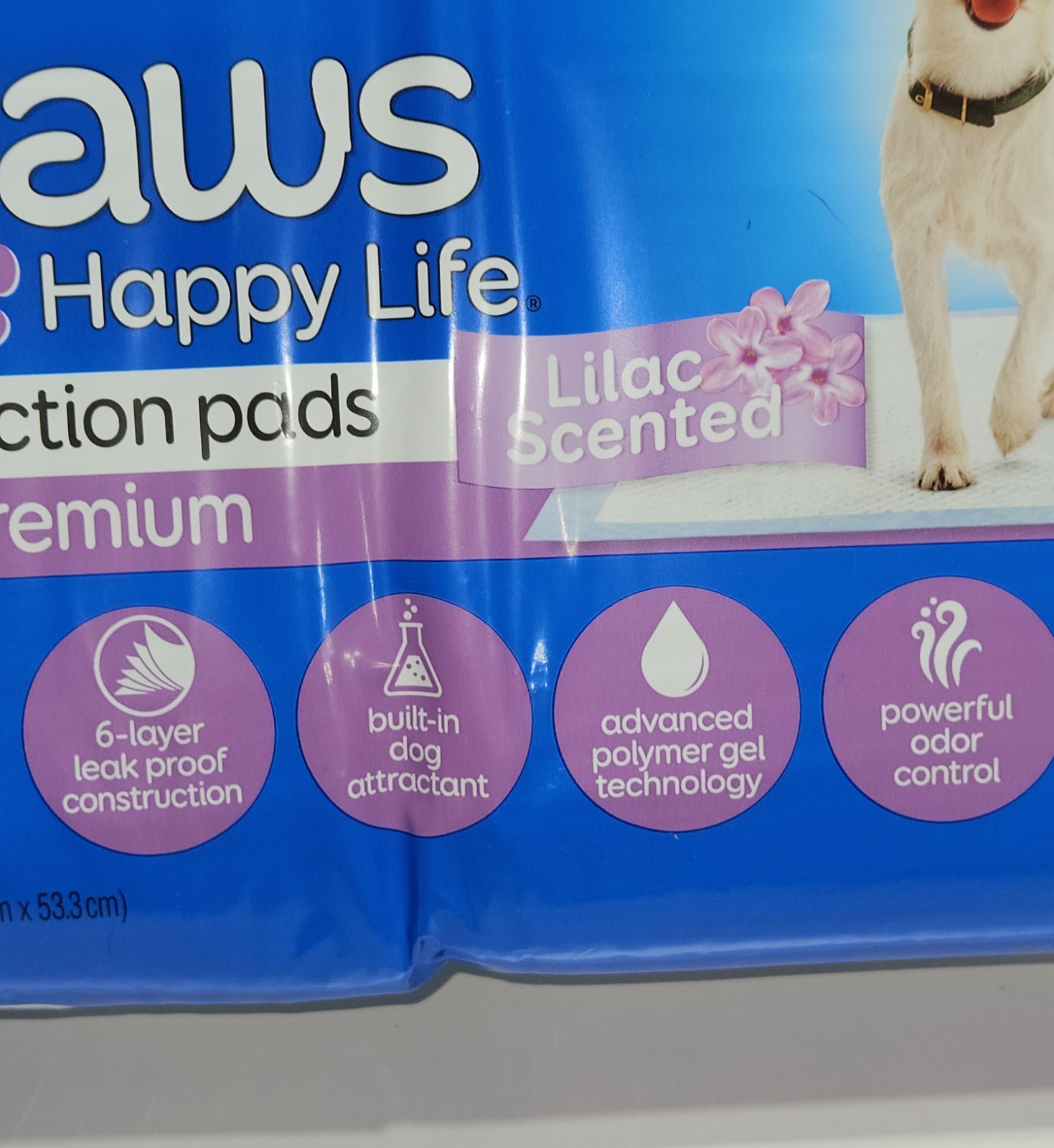 Paws Happy Life Pads Premium 50 ct Puppy Dog Training Pads Lilac Scented