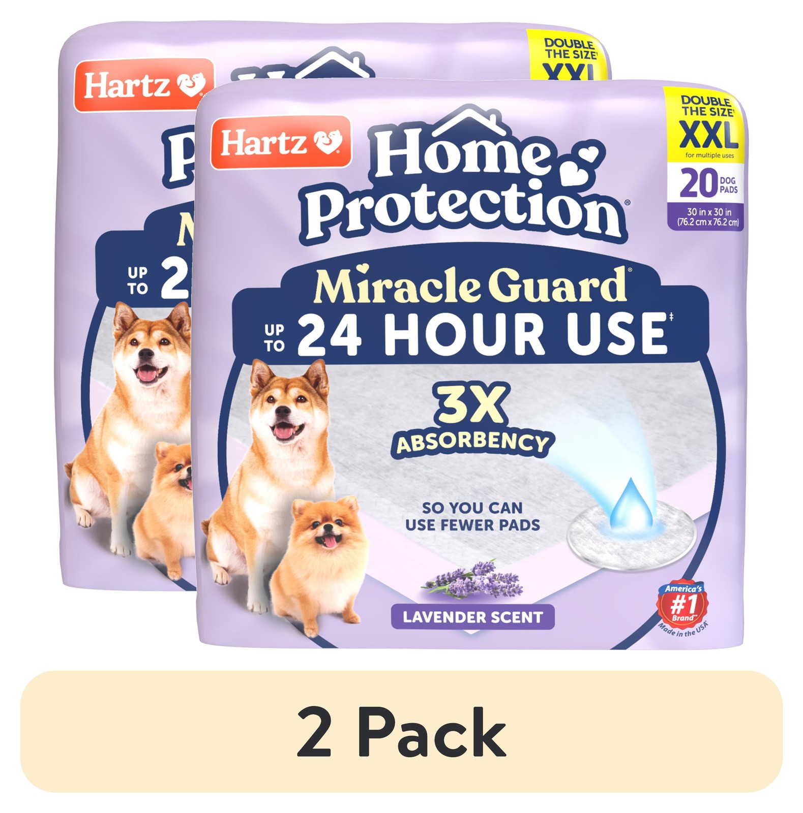 Hartz Miracle Guard Dog and Puppy Pads Max Absorbency 24 Hour Use Odor
