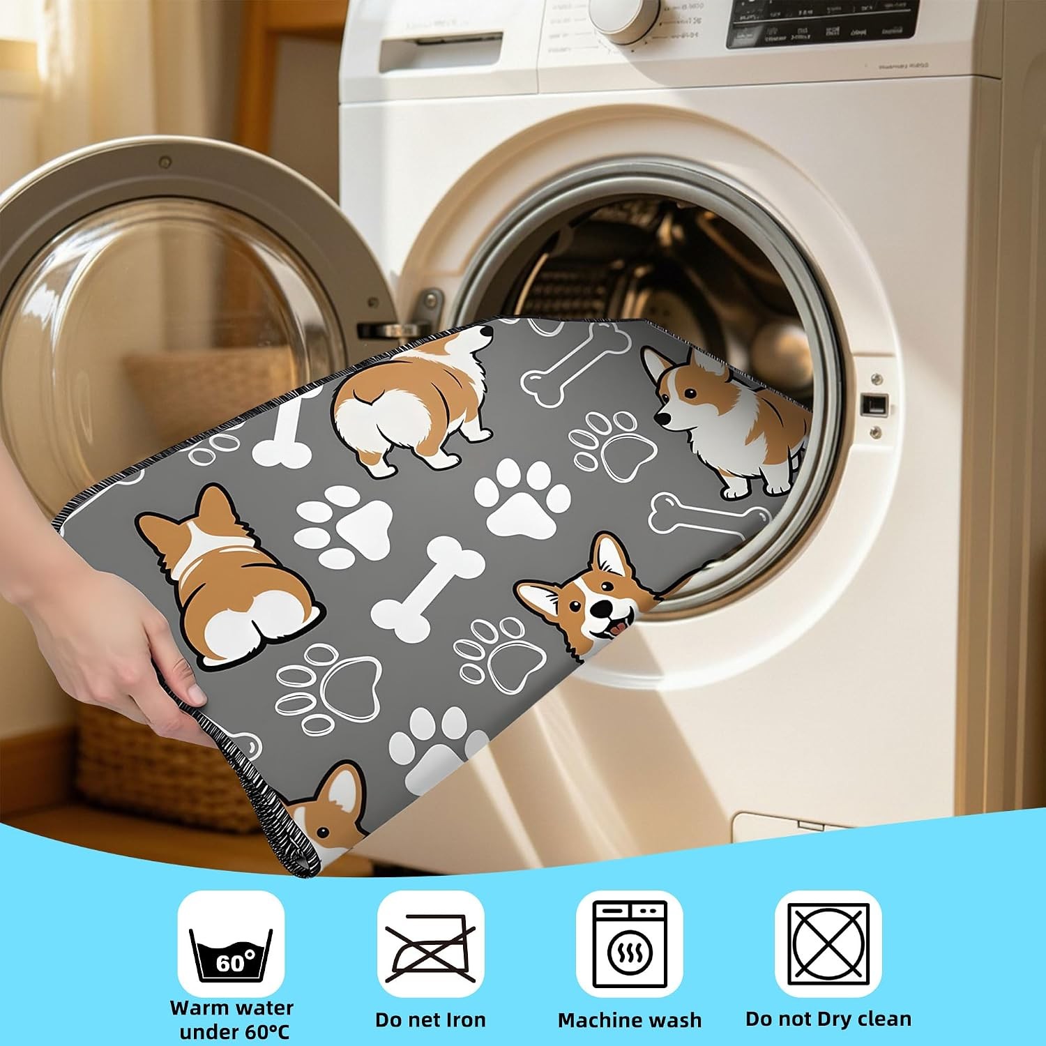 Washable Pee Pads for Dogs, 2-Pack, 24″x36″, Non-Slip, Leak-Proof