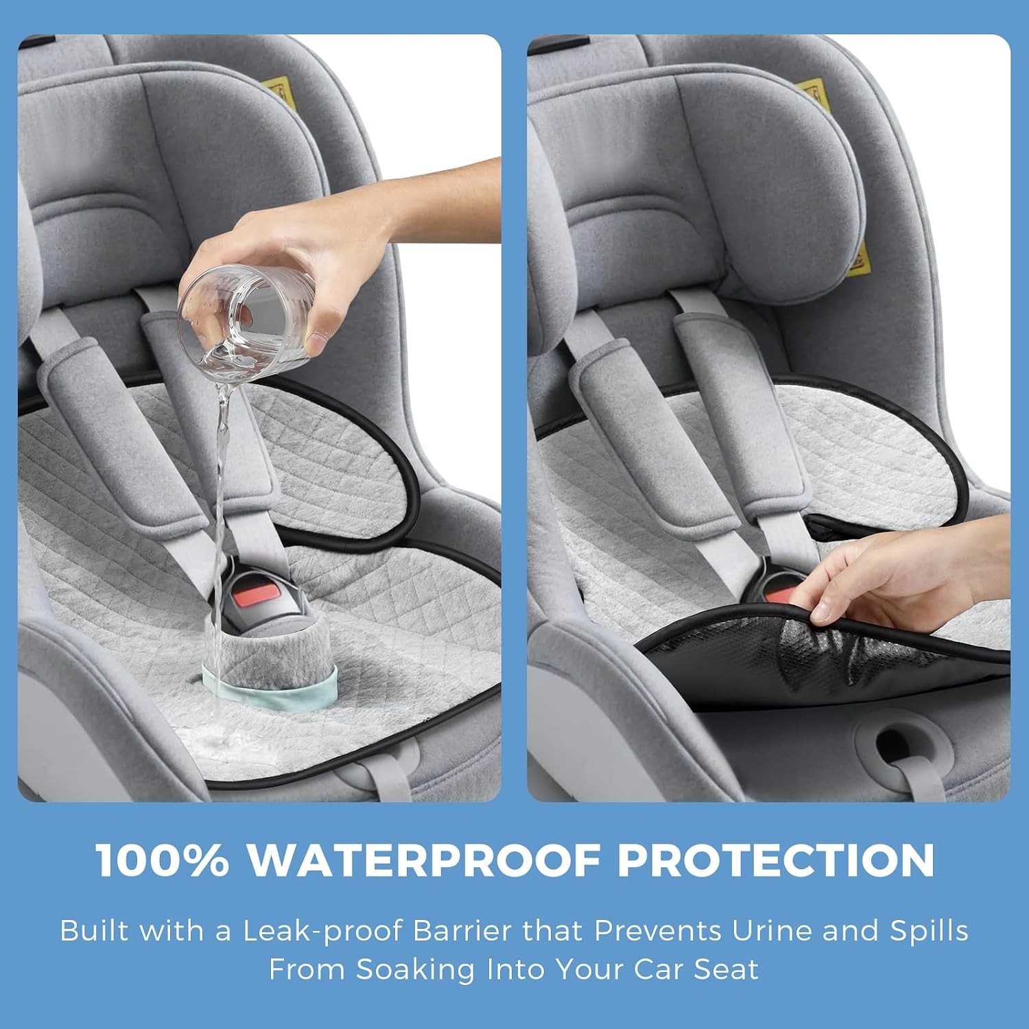Potty Training Car Seat Protector, 2 Pack Waterproof Piddle Pads Carseat, 100…