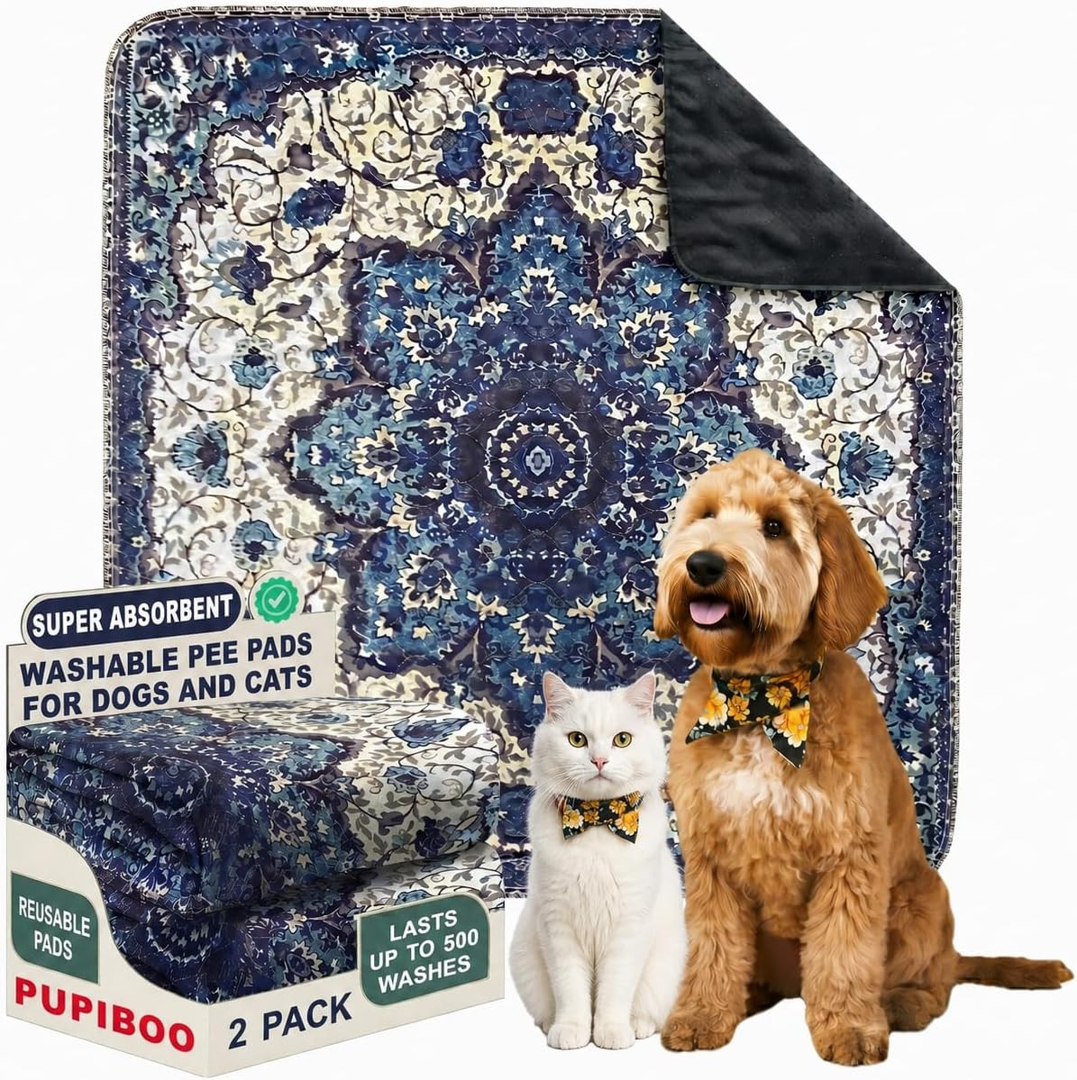 Washable Pee Pads for Dogs and Cats – Super Absorbent Reusable Puppy Training Pa