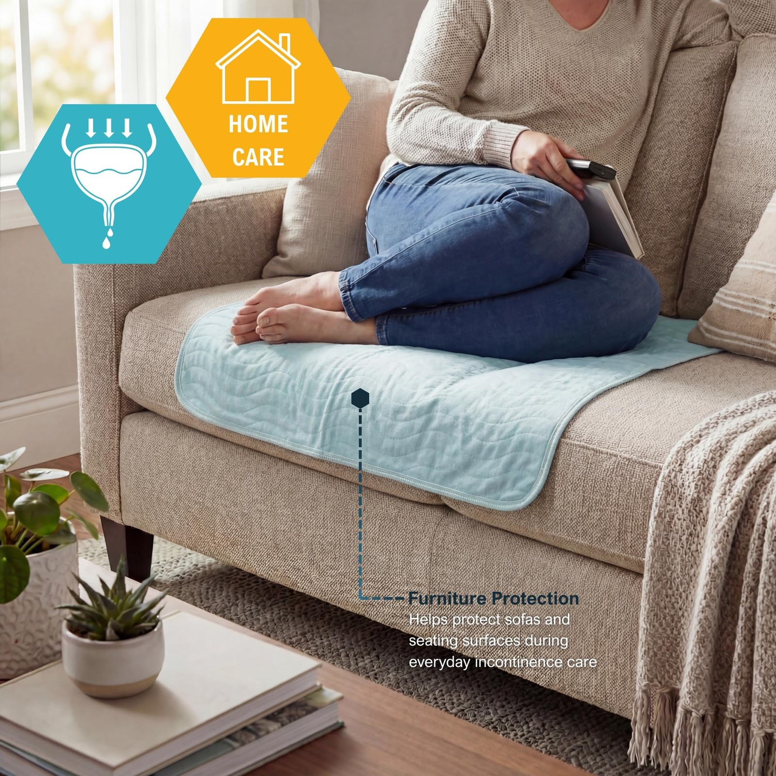 MED PRIDE Reusable Underpads 18 x 24 Inch, 5 Pack Washable Bed Pads, Waterpro…
