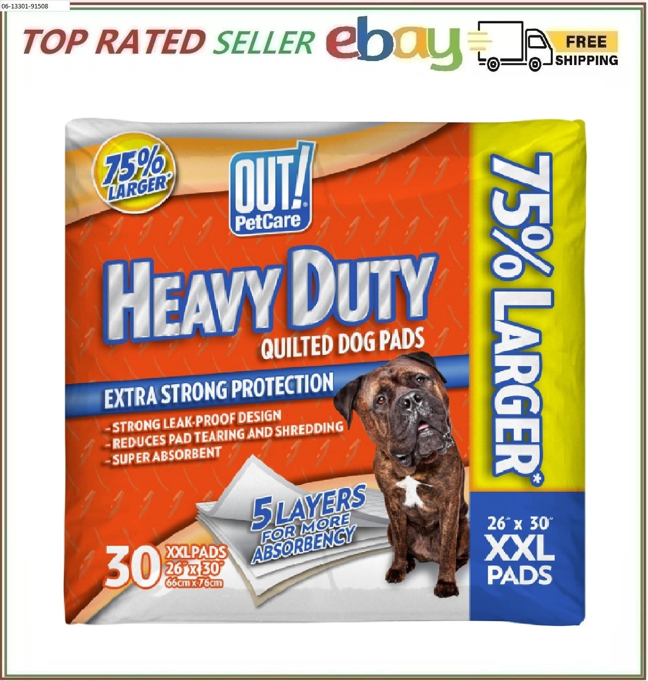 OUT! Heavy Duty XXL Dog Pads | Absorbent Pet Training and Puppy Pads | 30 Pads