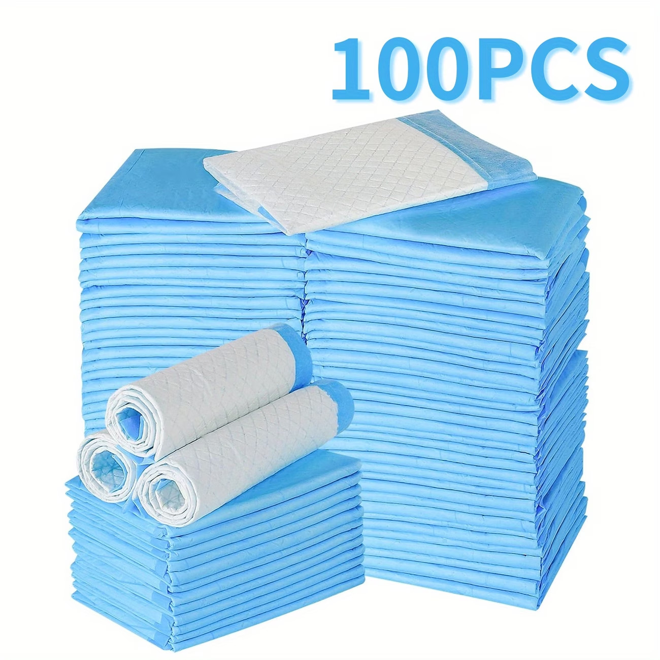 100PCS Disposable Pee Pads Ultra Absorbent 23.6” X 23.6” Puppy Training Pads