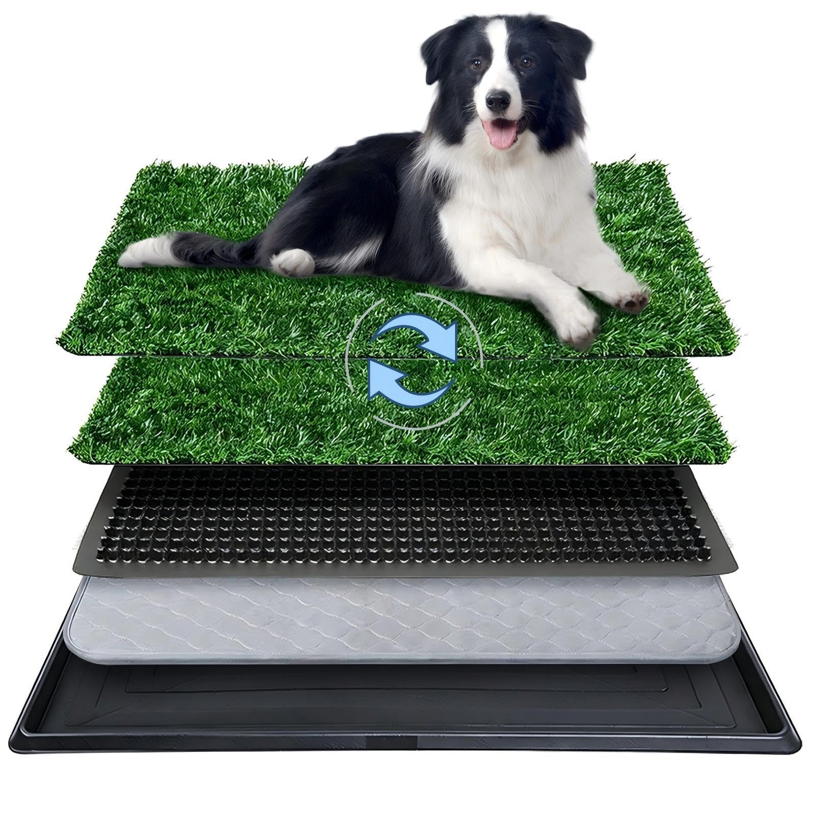 Artificial Grass Potty Pad for Dogs, 20×30 Inch Indoor Dog Litter Box with Tr…