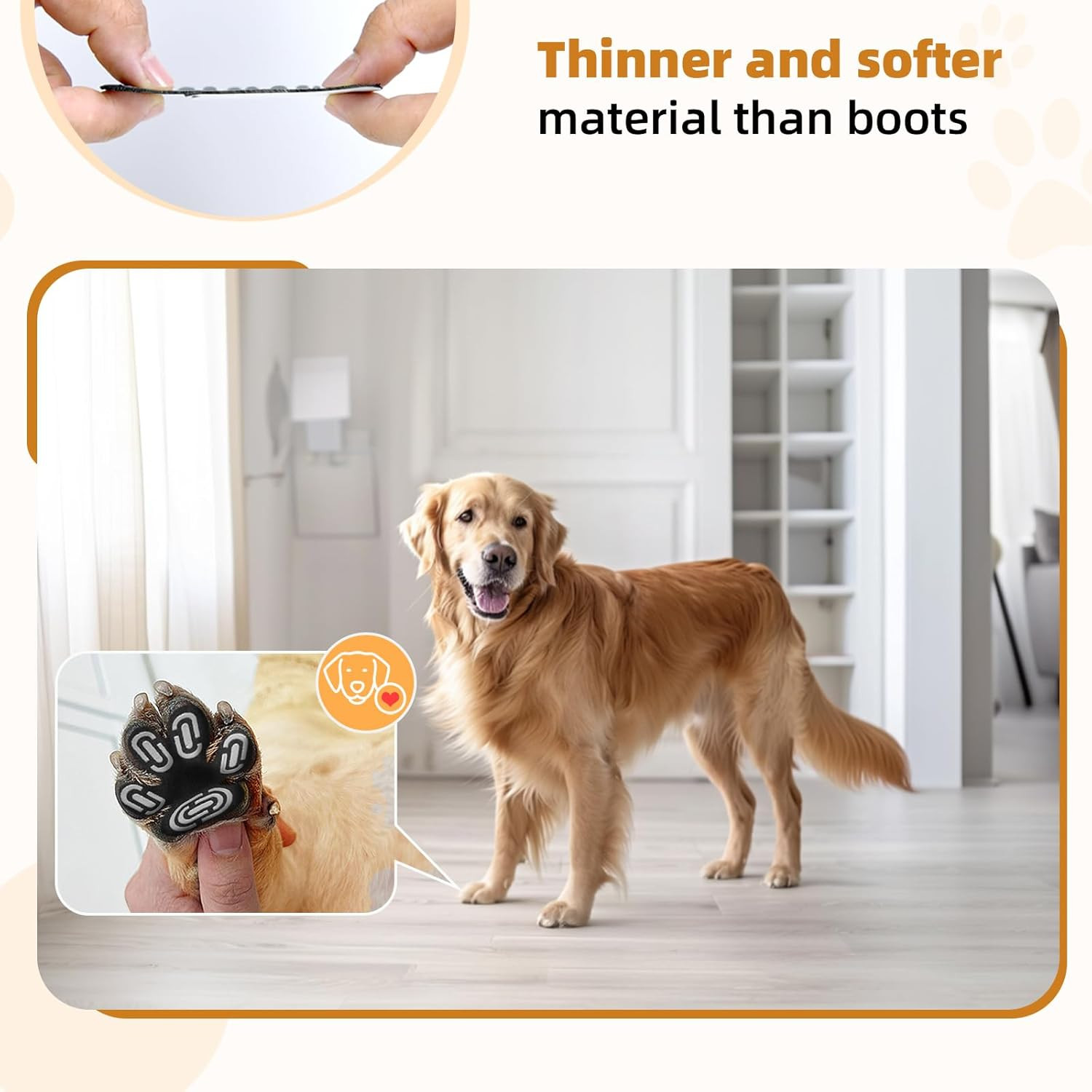 Anti-Slip Dog Paw Protector Pads for Senior Dogs, Dog Paw Adhesive Pads on Hardw