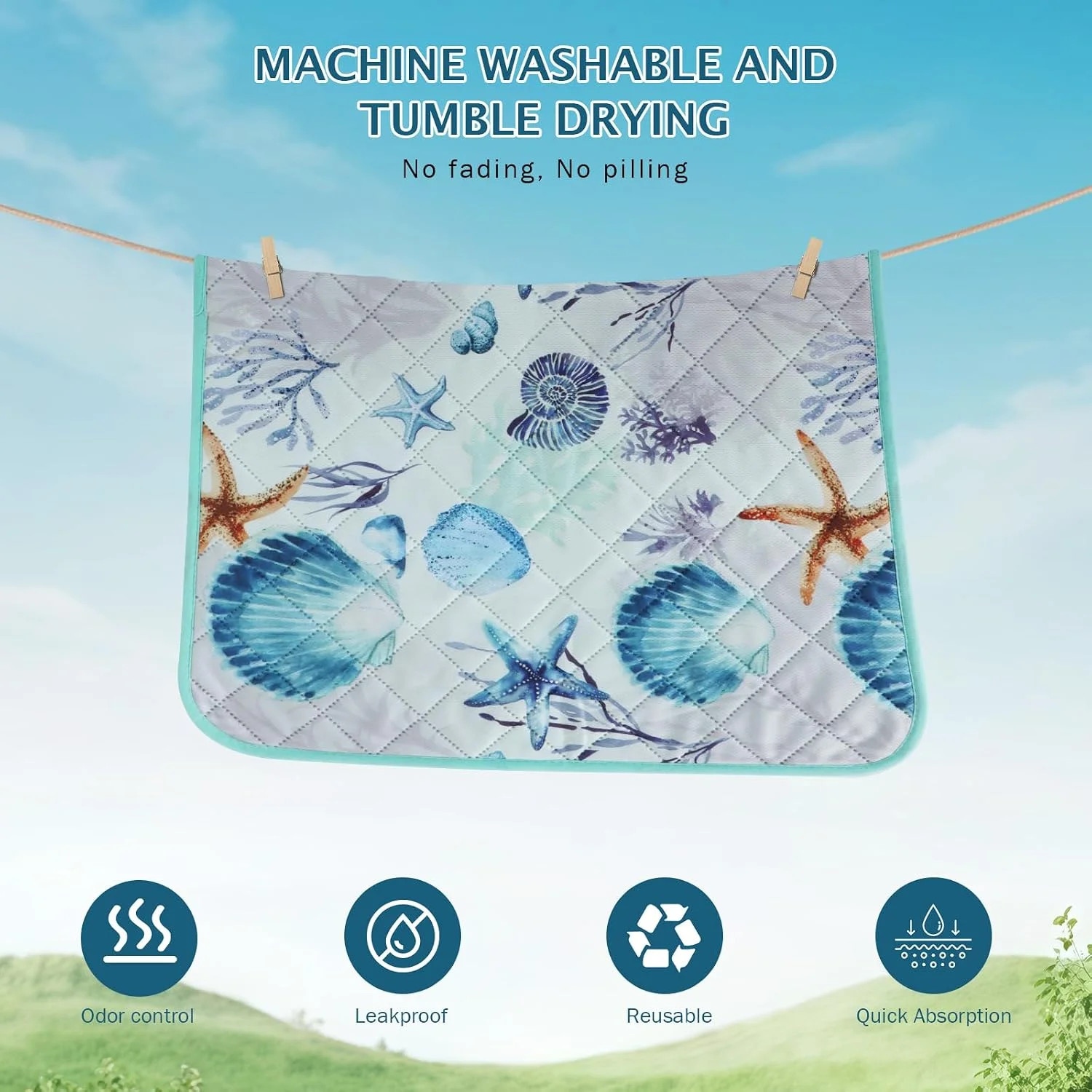 Washable Pee Pads for Dogs, 2Pack Reusable Puppy Pads, Super Absorbent & Leakpro