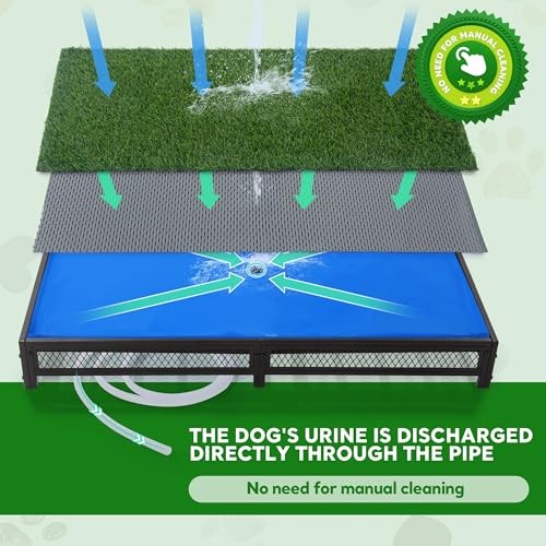 Medium Dog Potty Porch Artificial Grass Tray with Drain