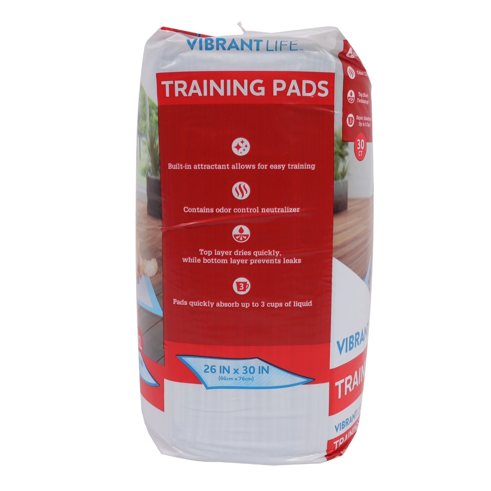 (3 pack) Vibrant Life, Puppy Pads Extra Large 5-Layer Leakproof Pet Training Pad