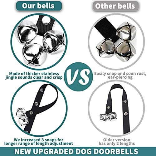 BLUETREE Dog Doorbells Premium Quality Training Potty Great 01Black(one pack)