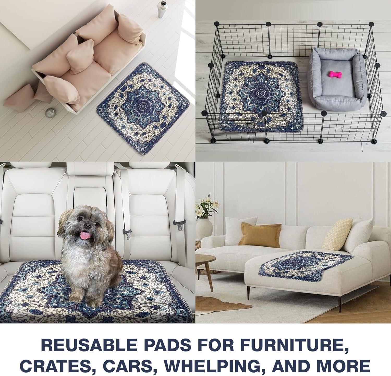Washable Reusable Dog & Cat Pee Pads – 2 Pack, 24×72 inches, Waterproof Design