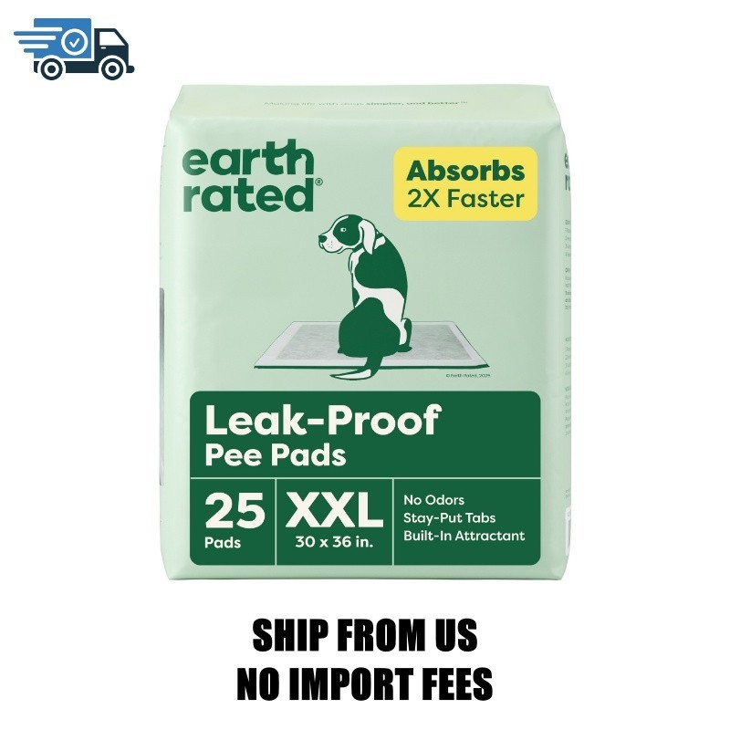 Earth Rated Leak-Proof Pee Pads, 2XL 30″x36″, Unscented, 25 Count