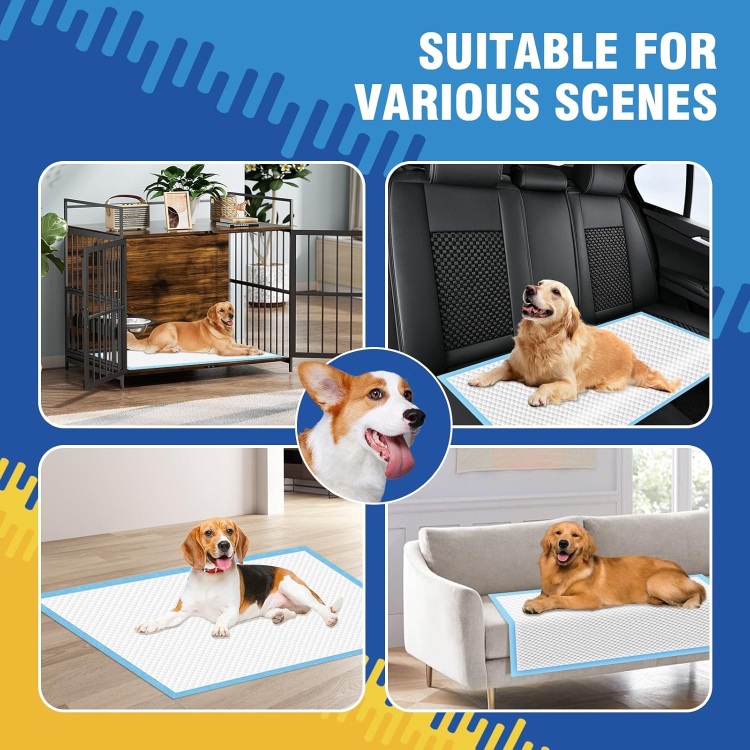 Dog Pee Pads Extra Large 30x36in 35 Counts, XXL Puppy Pads, 35 Count, Blue
