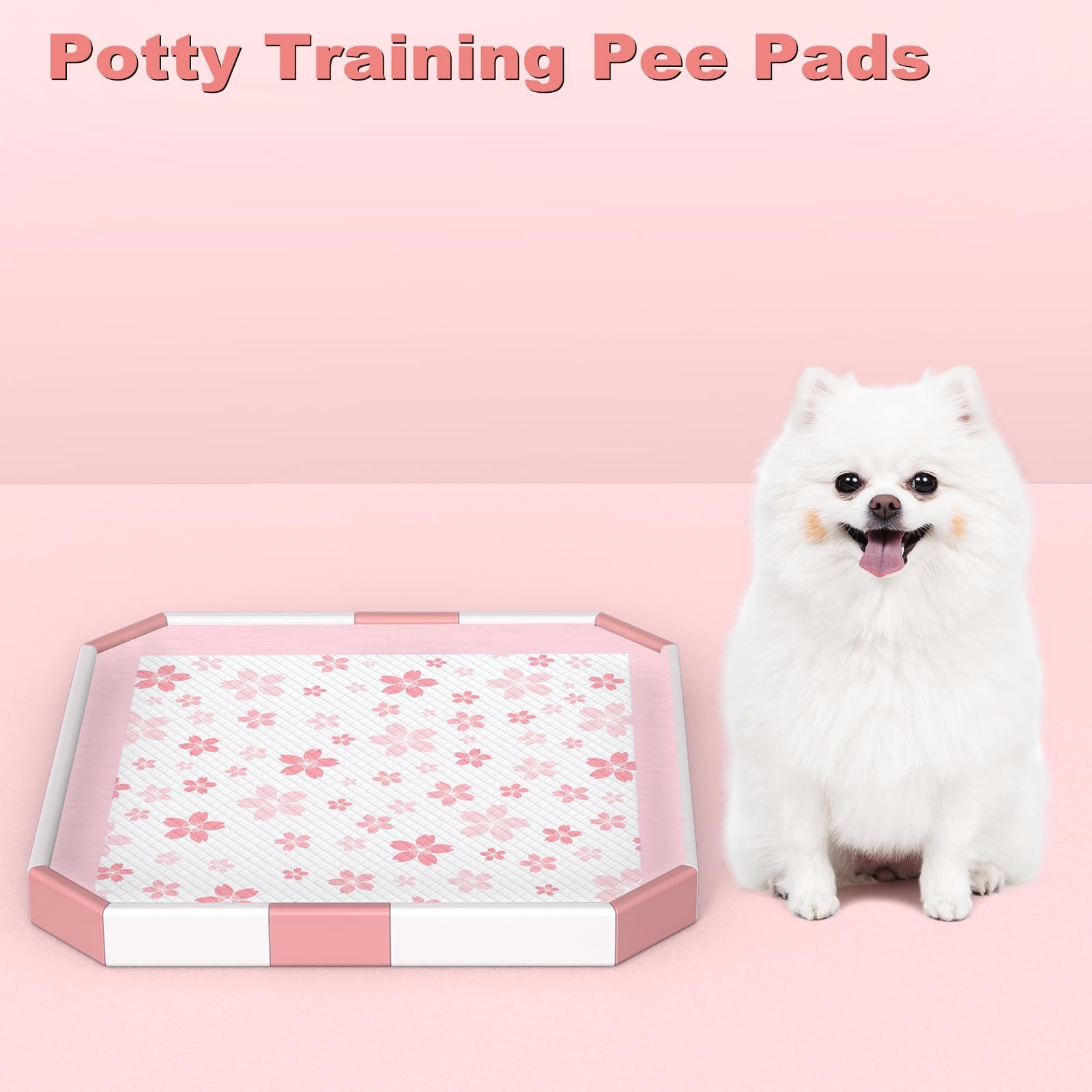 MIZOK Puppy Pads Pink 22x22in, Ultra Absorbent Wee 22x22in | 100Ct-Pink,