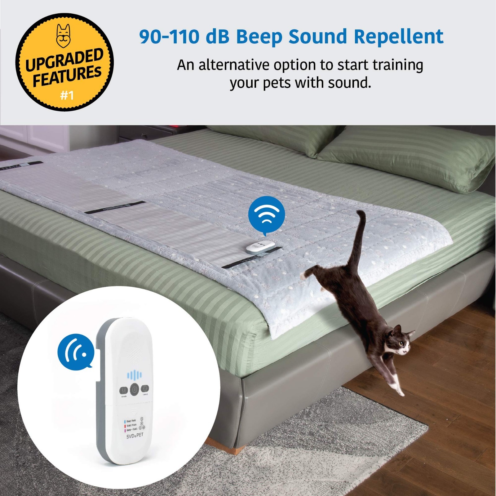 2-Pack Pet Training Mat with Tester, Shock Pad for Dogs & Cats, Indoor Repellent