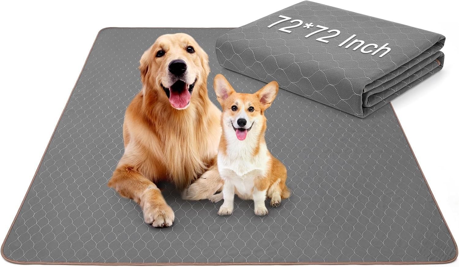 72×72 Inch Washable Pee Pads Reusable Dog Playpen Pads Non Slip Whelping Pads