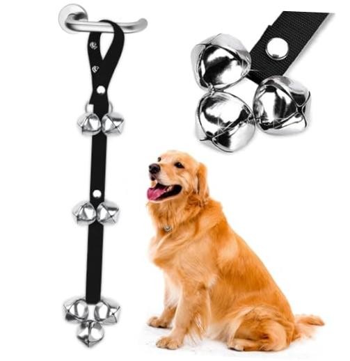 BLUETREE Dog Doorbells Premium Quality Training Potty Great 01Black(one pack)