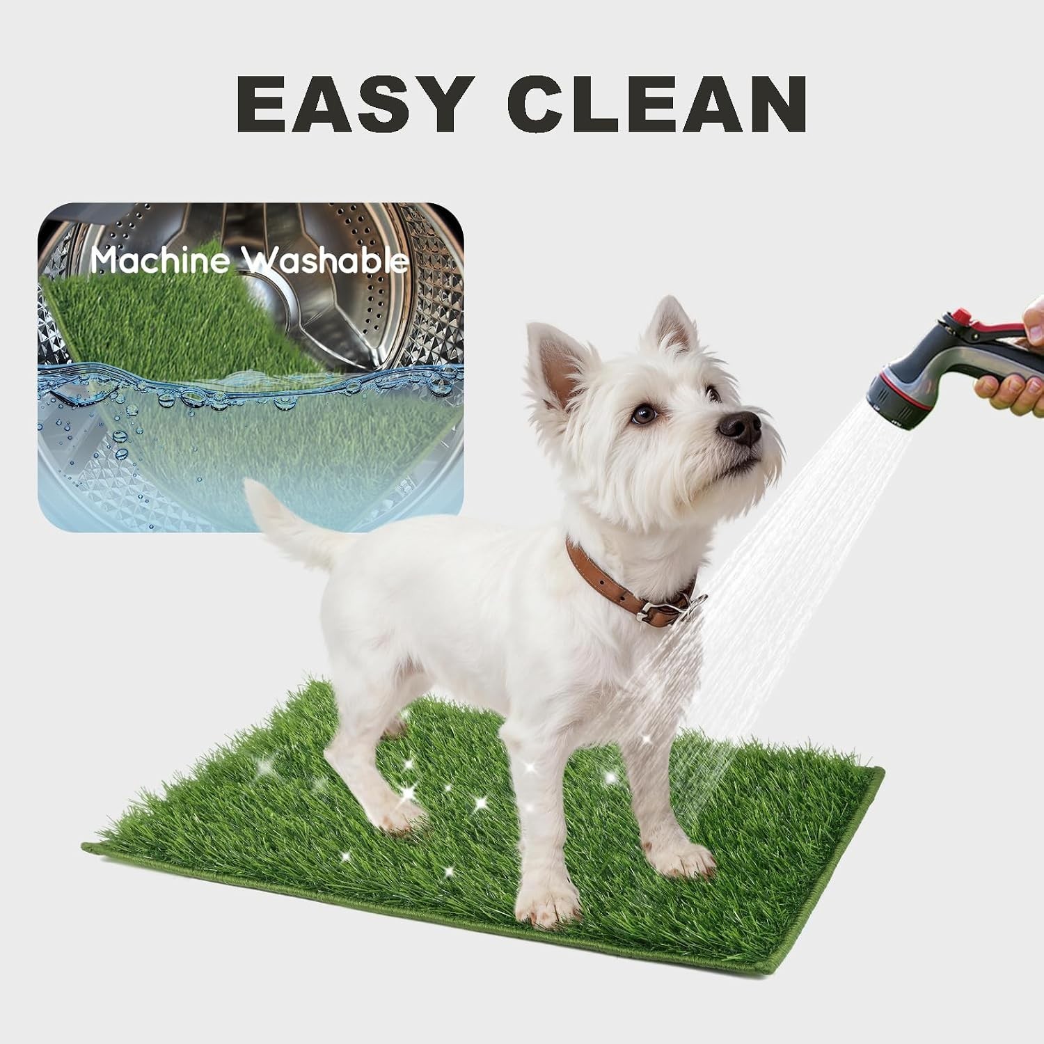 Portable Leak-Proof Dog Potty Grass Pad with High Walls – Ideal for Small Breeds