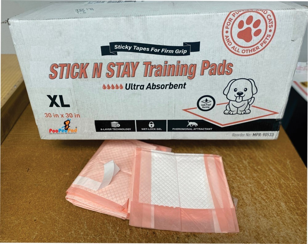 30×30″ 6-Layer Quilted Puppy Pads PRO Super Absorb SAP Gel/Sticky Strips 90ct