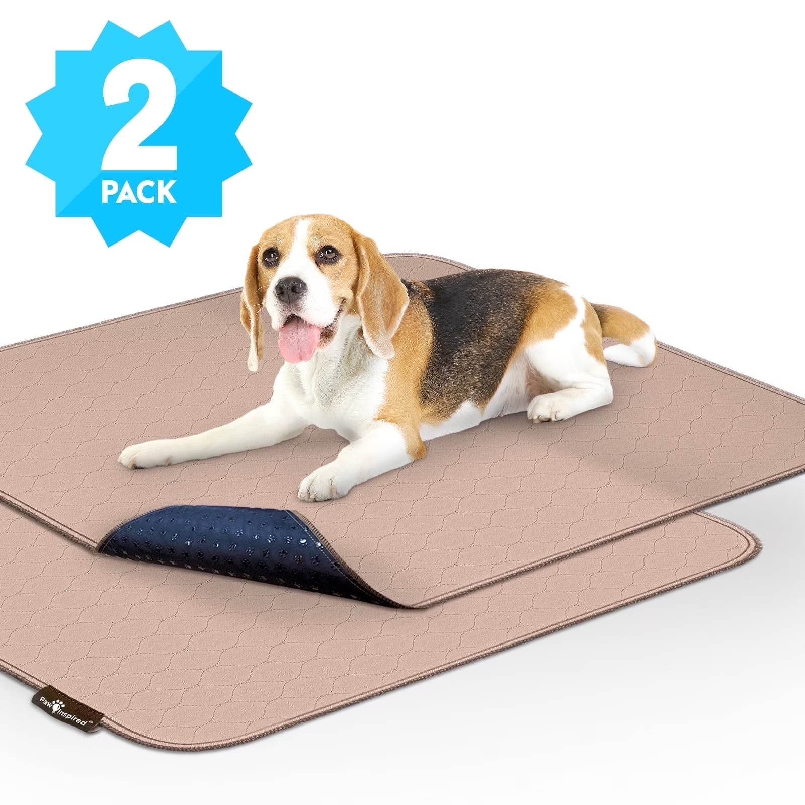 2Ct Washable Dog Pee Pads, 32X30 Inch Reusable Puppy Training Pads for Dogs, Wa