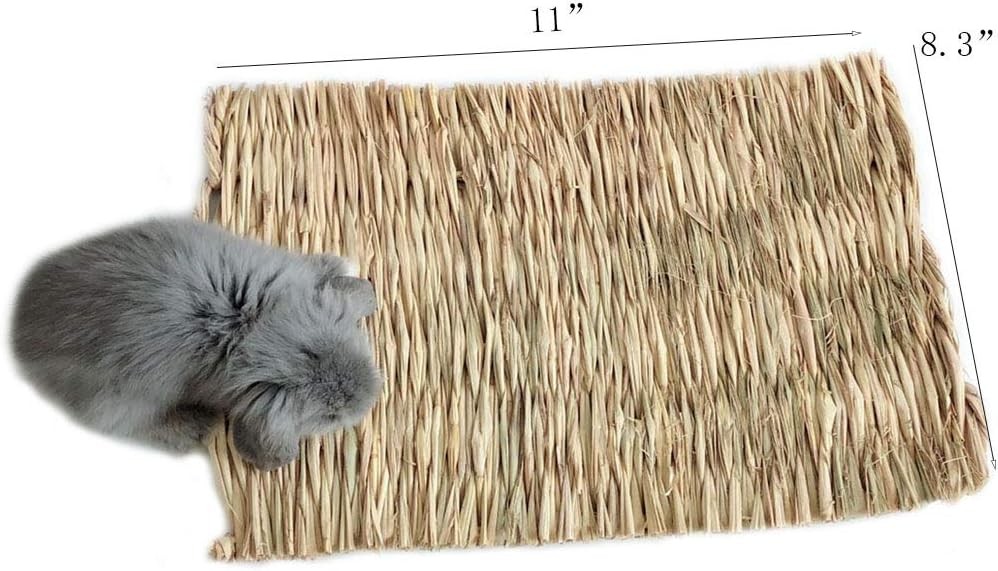 Grass Mat Woven Bed for Small Animal Bunny 3 Pcs Mats, Basic