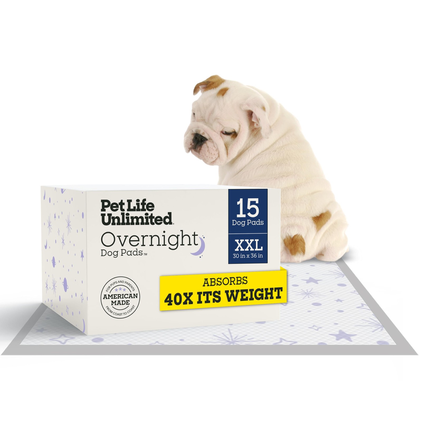 Overnight XXL Puppy Pads for Dogs, 30″ x 36″, 15 Count, Leak-Proof, Super Abs…