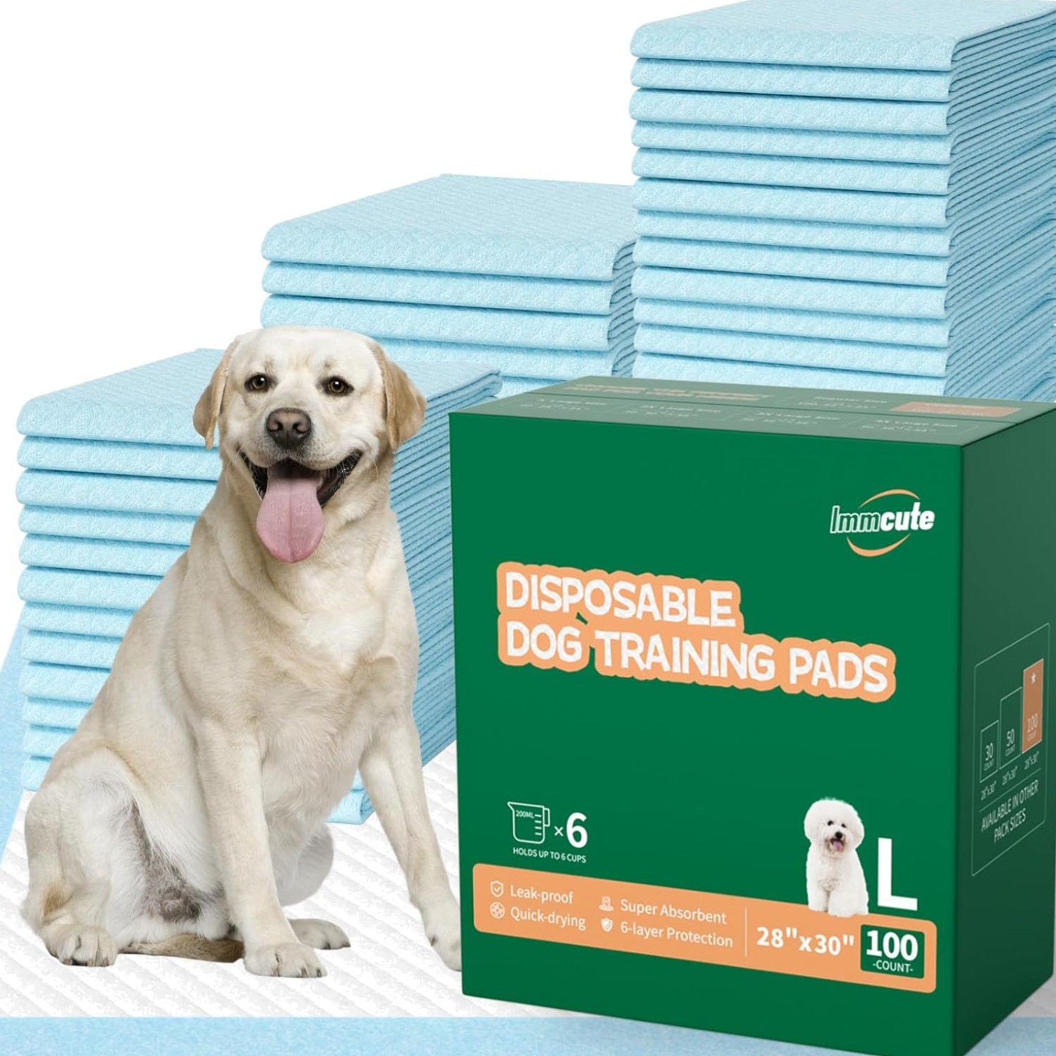 100 Count Large Dog & Cat Puppy Pee Pads – 28″x30″ Absorbent Potty Training P…