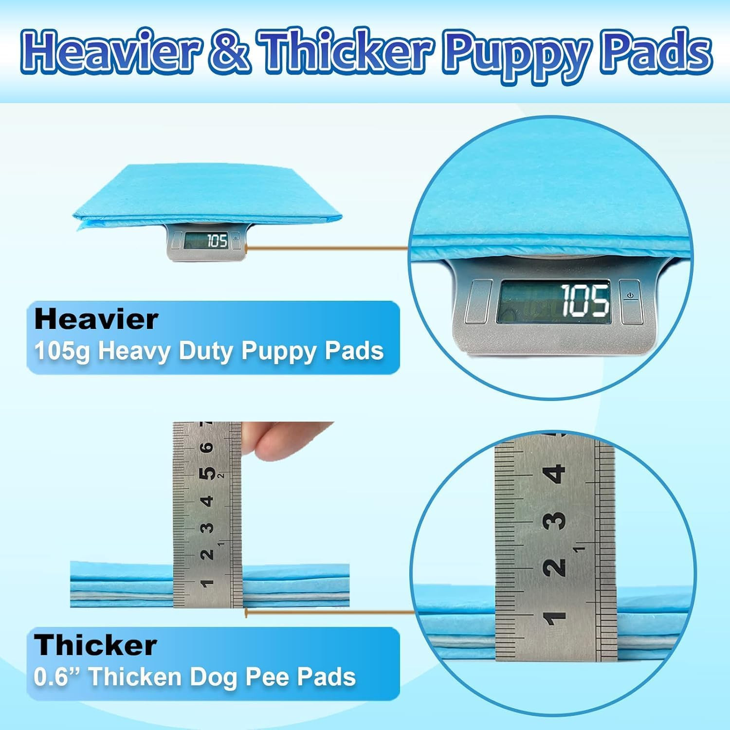 Dog Pee Pads Extra Large 30″X36″, 30 Count Super Absorbent Pee Pads for Dogs, Di