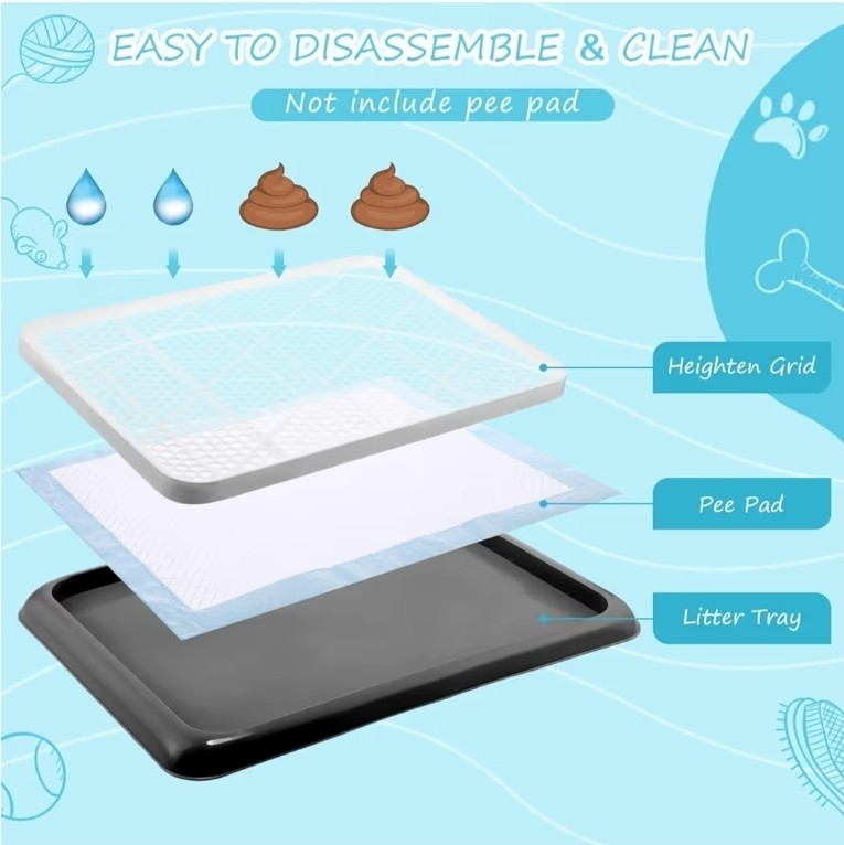 Mifoci Dog Pee Pad Holder Potty Tray Portable Dog Litter Box Toilet Training for