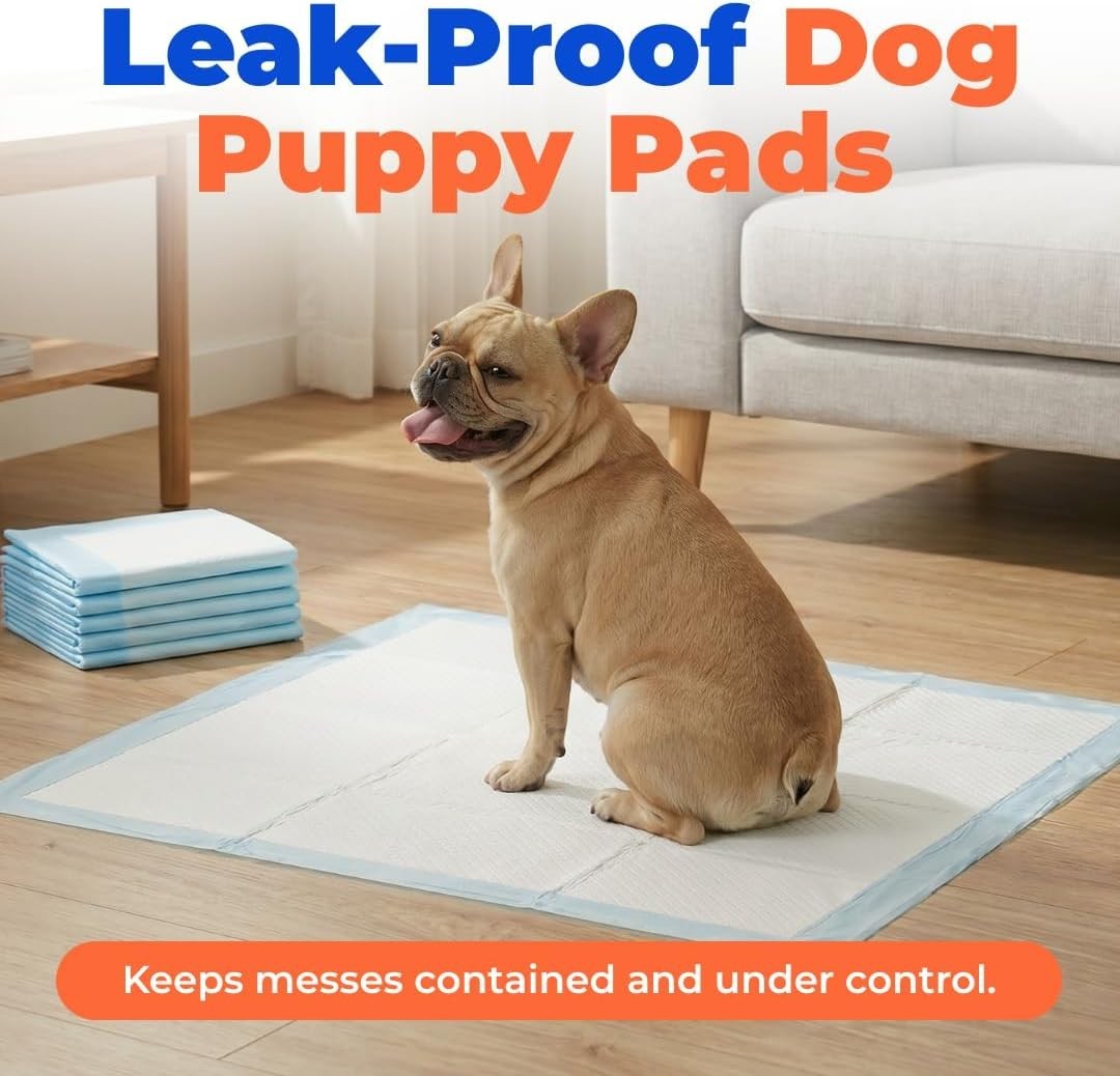 Odor Control 300 Count Puppy Pads – Super Absorbent, Leakproof for Indoor Use