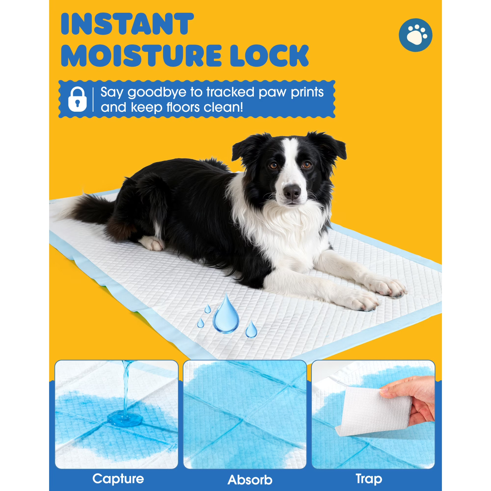 Powools Puppy Pads, Medium 26″ x 30″, 100 Count, 6-Layer Pee Pads for Dogs with