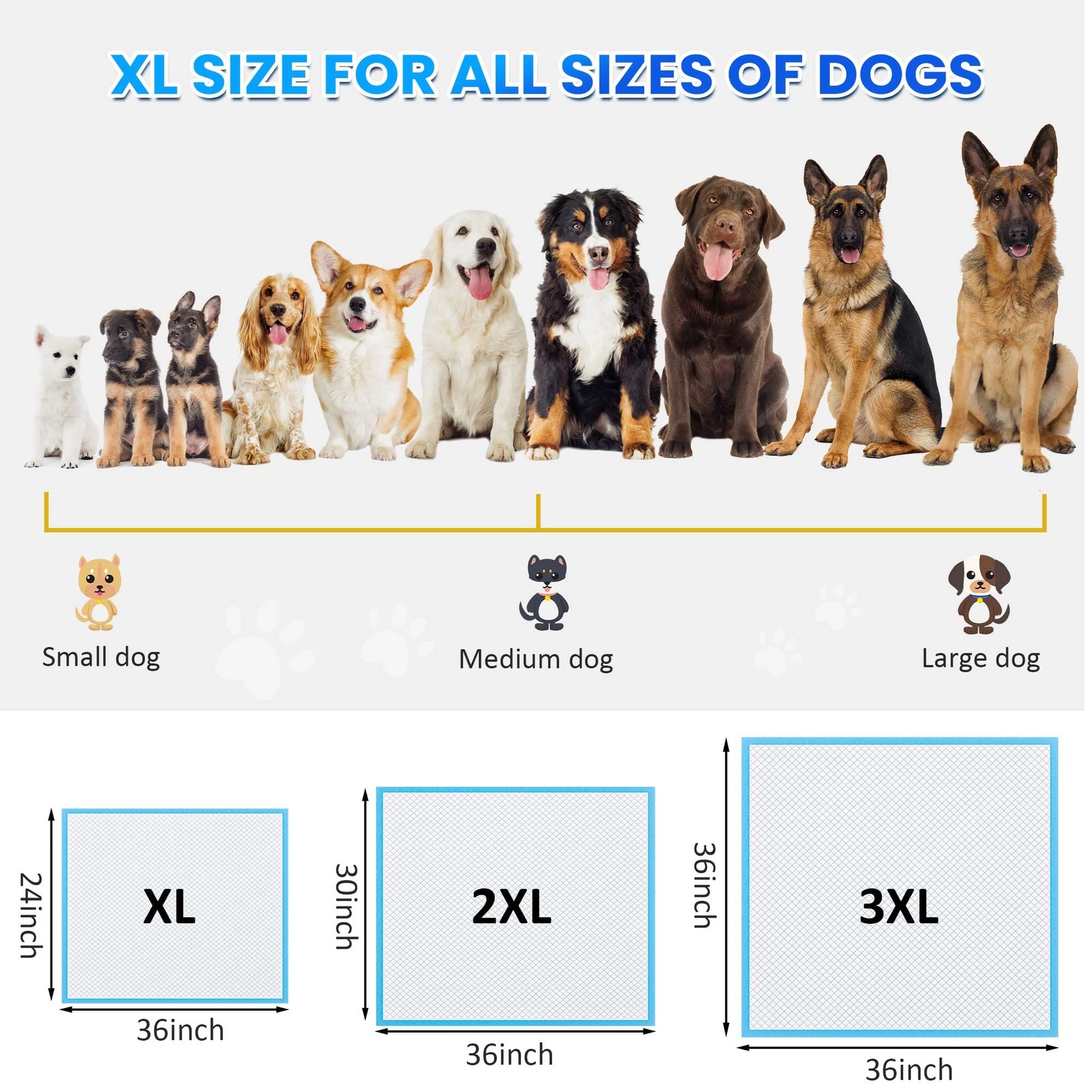 Thicken 6 Layers Heavy Absorbent XL 36″x24″ Pet Training Dog Pee Pads, Extra …