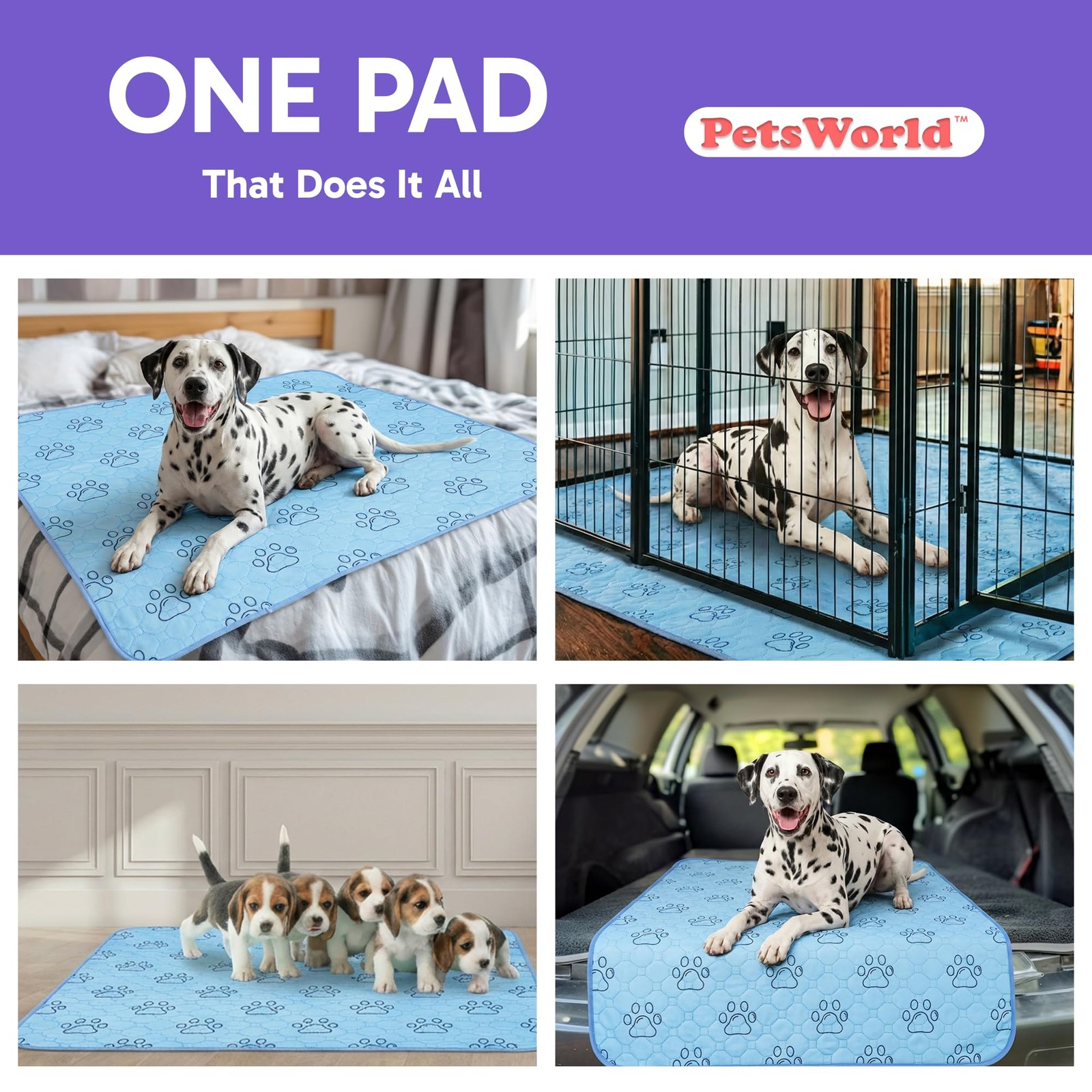 Dog Pee Pads 34″ X 36″ Waterproof Leakproof Absorbent – 4 Pack Training