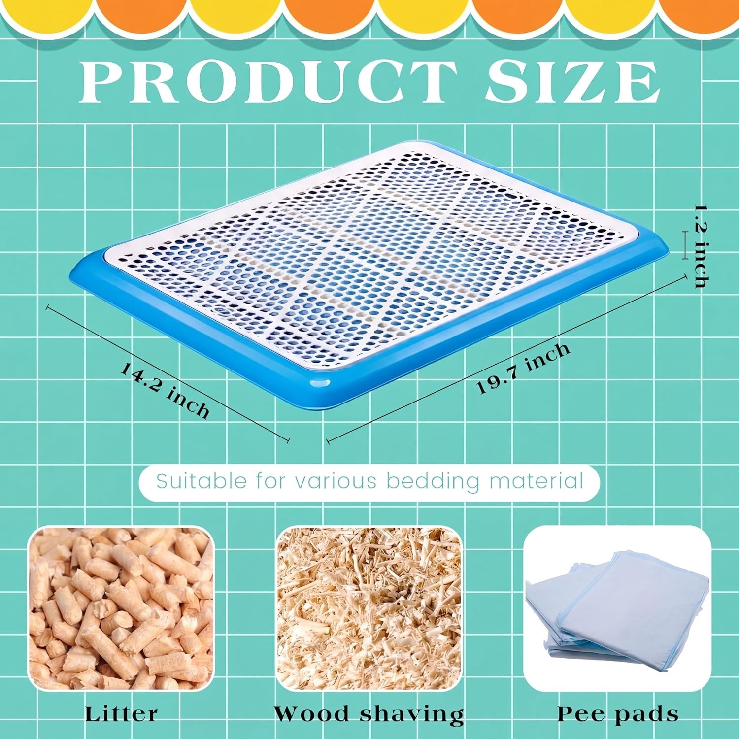 Portable Dog Toilet Training Tray for Medium & Large Dogs – 19.7 x 14.2 Inch