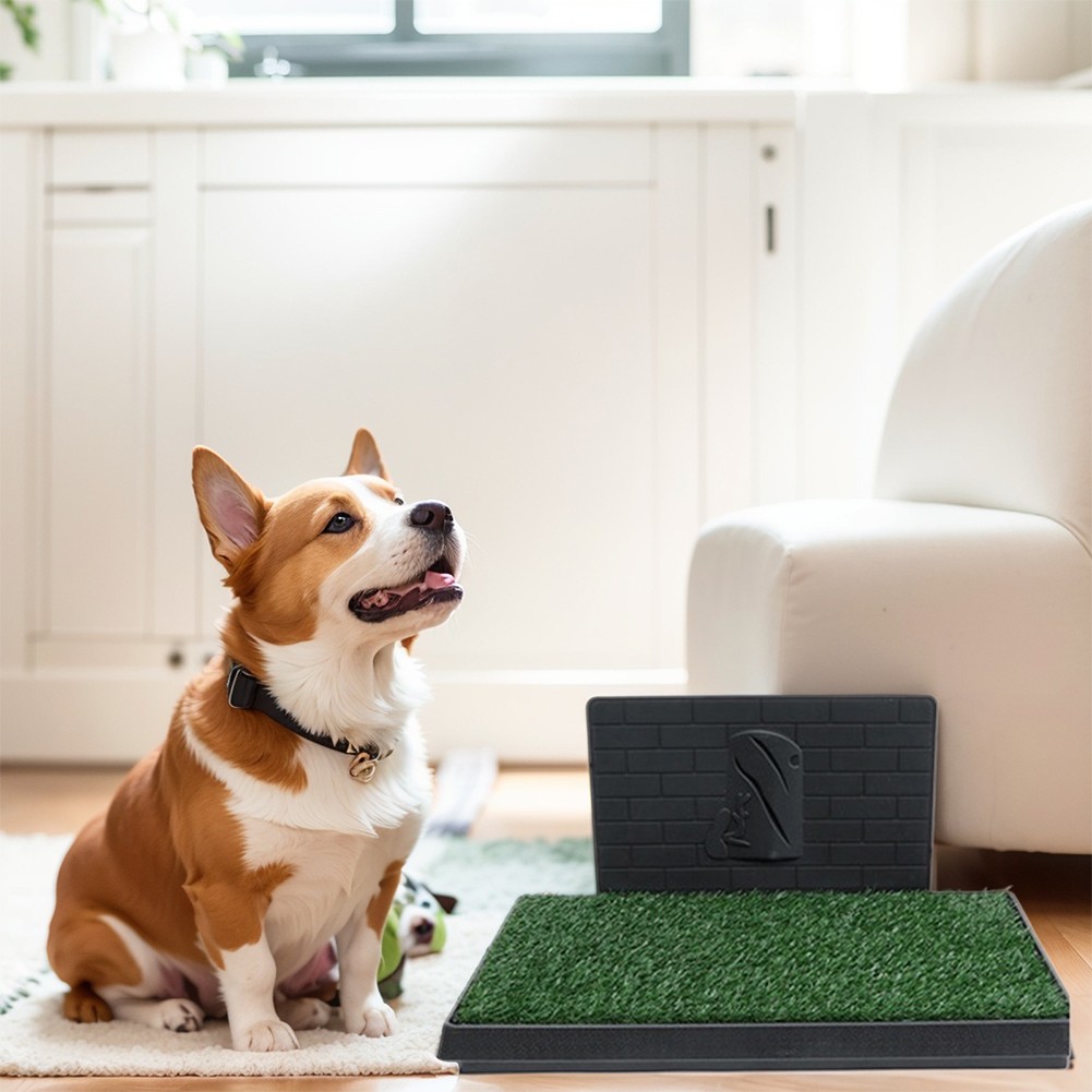 Dog Potty Training Pet Pee Pad Artificial Grass Mat with Tray For Indoor Outdoor
