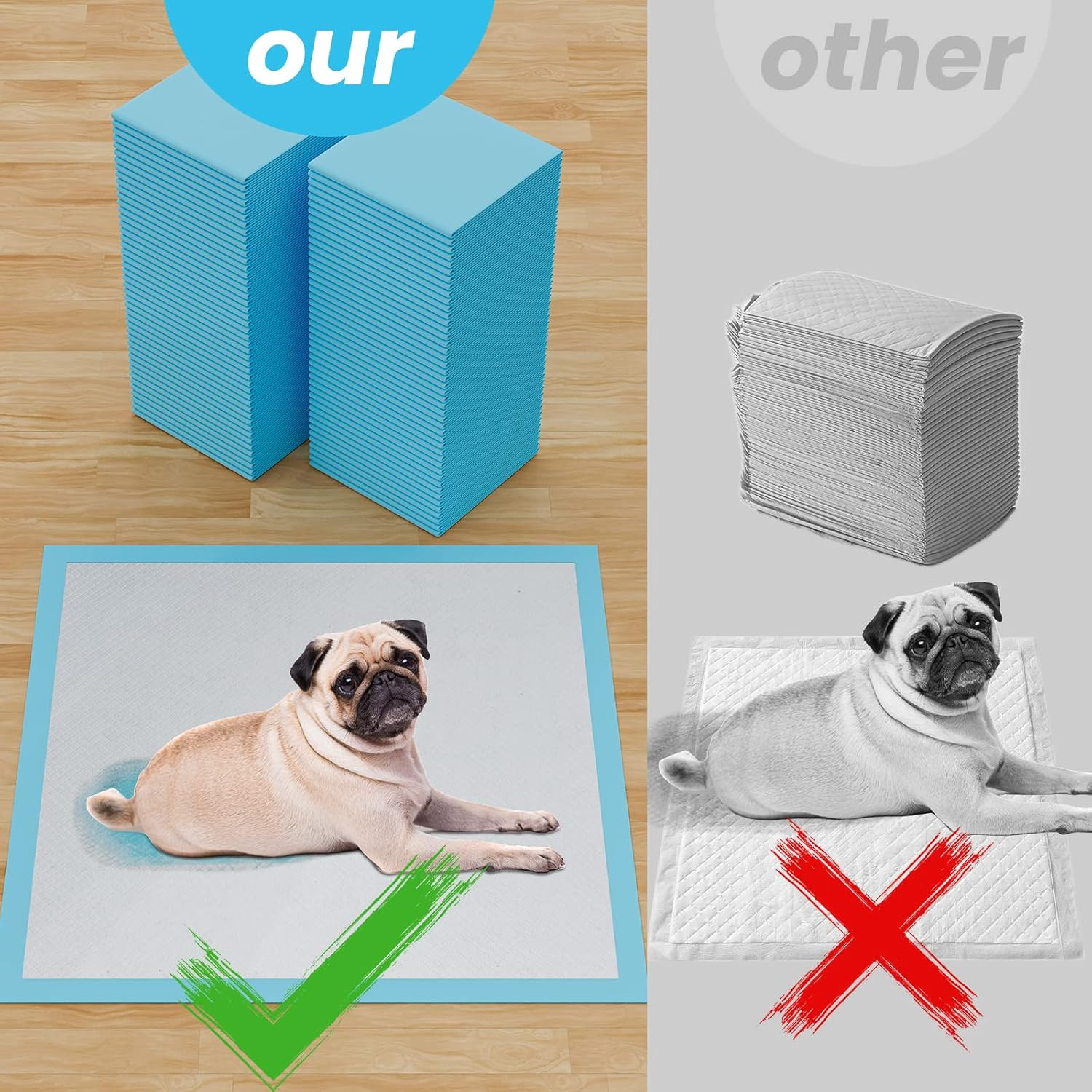 60 Count Dog Pee Pads Extra Large,32″X 36″Pet Training Pads,Disposable Pet Potty