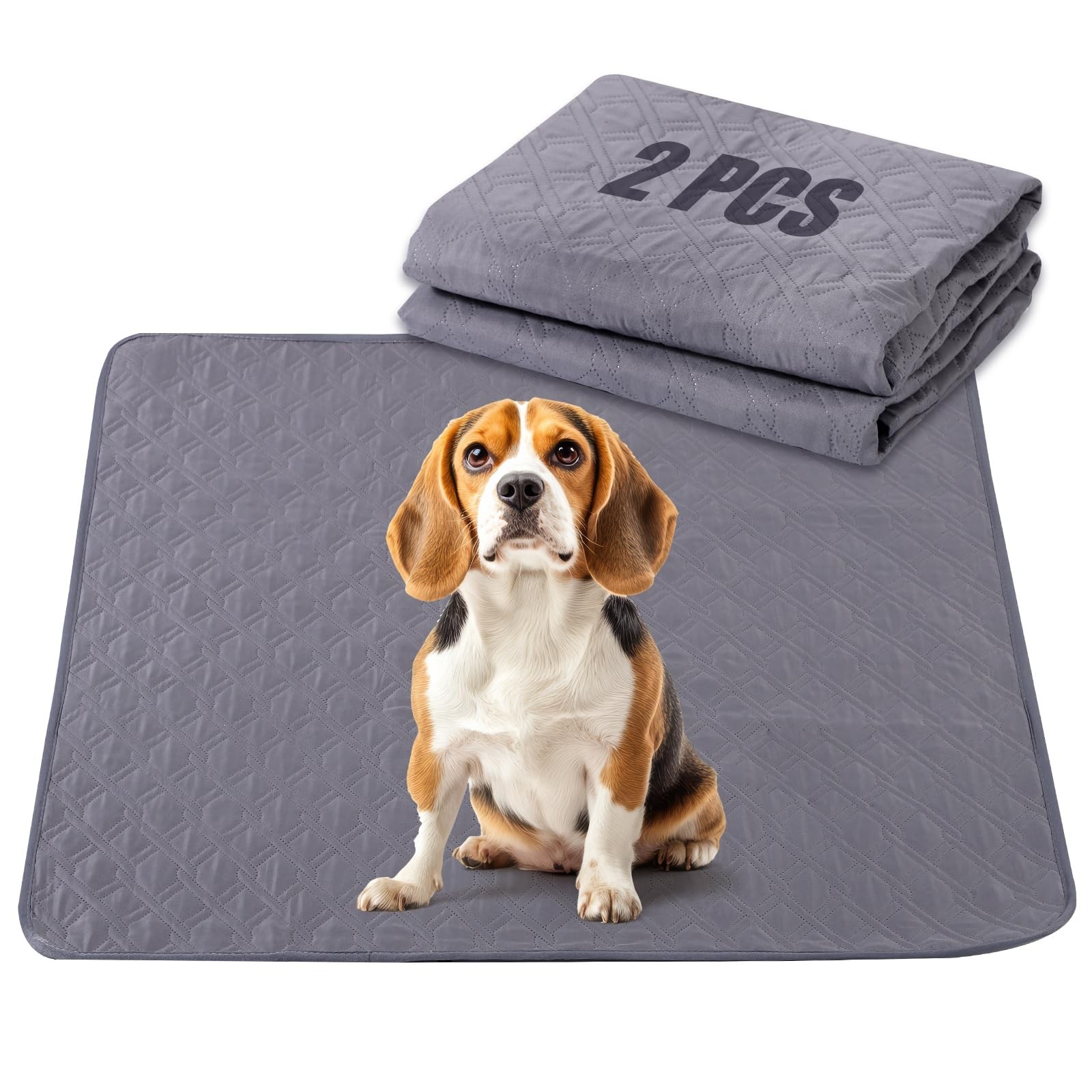 24×18 in Washable Pee Pads for Dogs,2 Pack Reusable Puppy 24*18inch, Gray