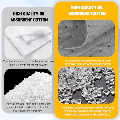 100PC Oil Absorbent Pads | 13″x10″ Meltblown Polypropylene Mats, Hand-Tear