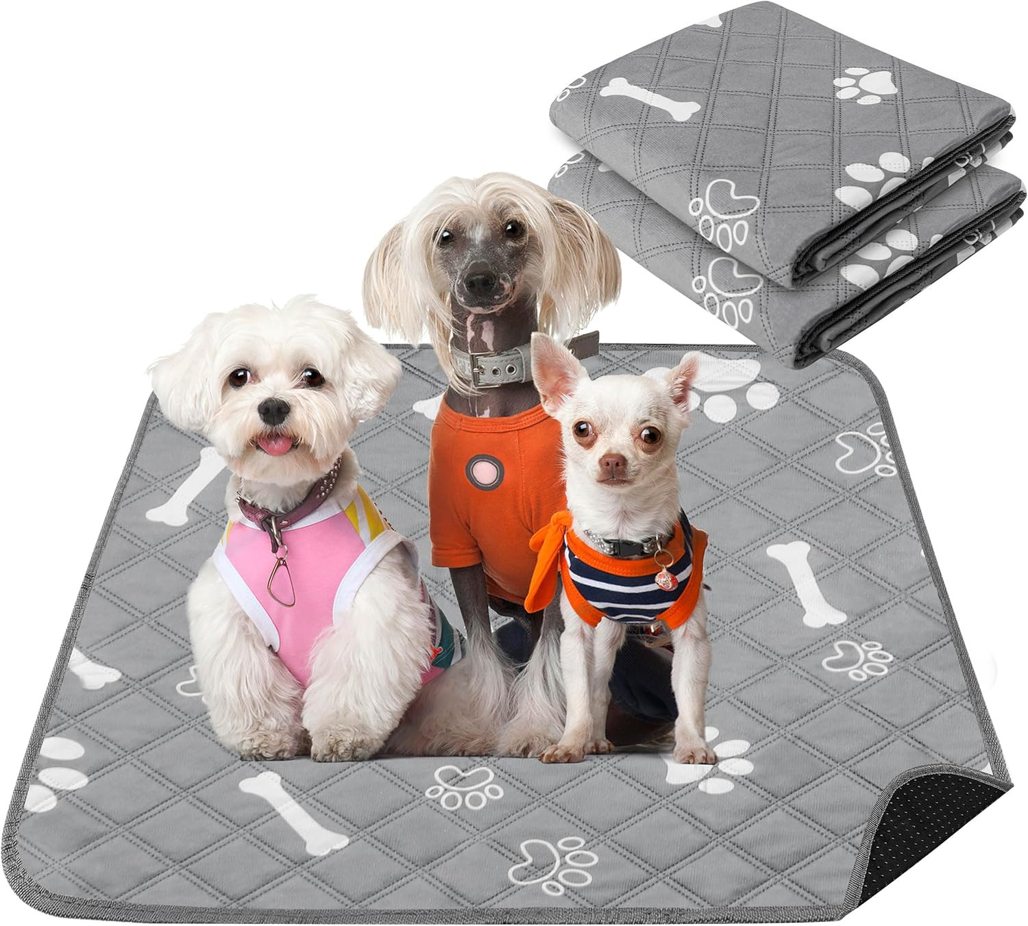 Washable Pee Pads for Dogs, 24” X 36″ Reusable Puppy Pads with Super