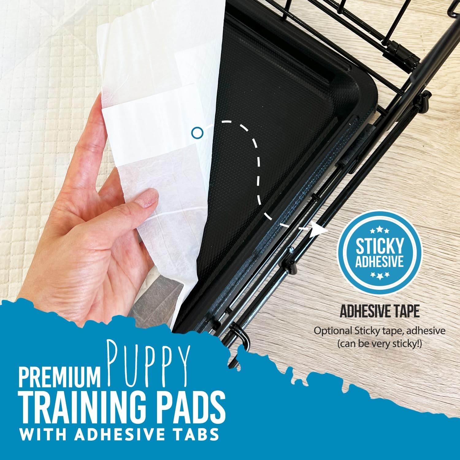 Bulldogology Puppy Training Pads – Pee with Adhesive 100-Count, White