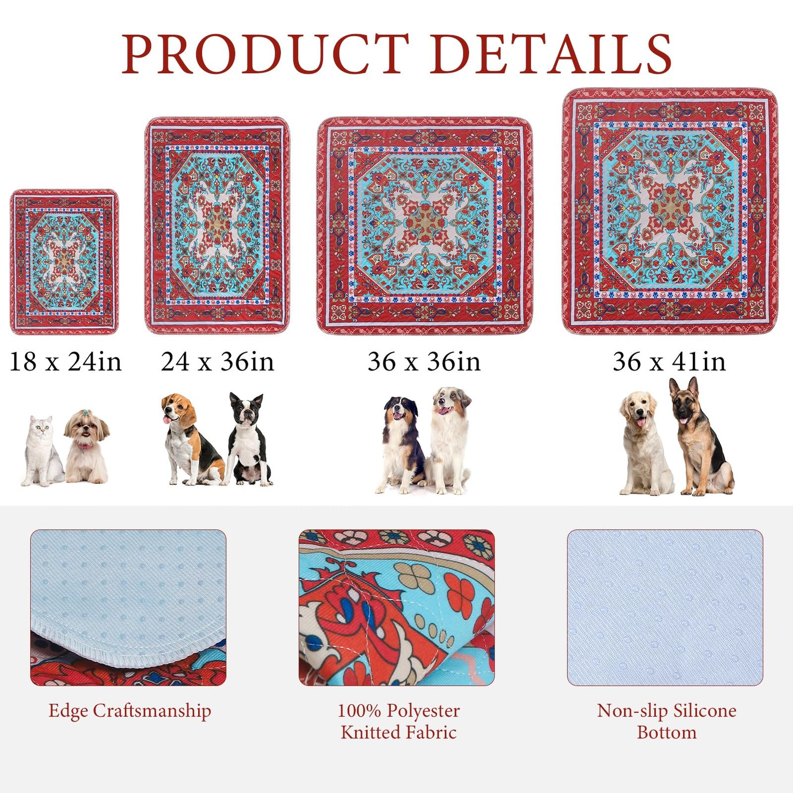 Washable Pee Pads for Dogs, 2 Pack Reusable Puppy Pads Waterproof, Absorbent …