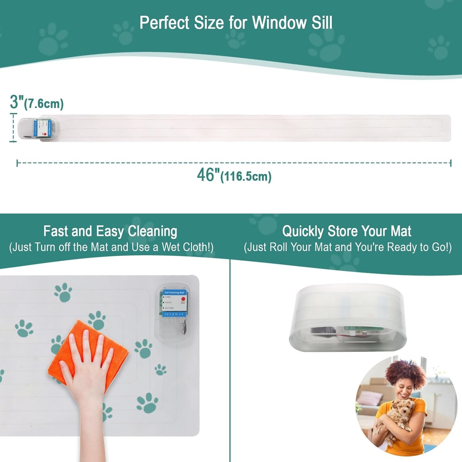 Slim Design 46″x3″ Pet Mat – Electric Training Pad for Pets