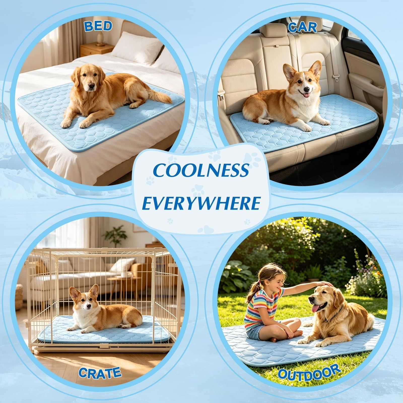 Cooling Mat for Dogs & Cats, Thick Breathable Dog Cooling Mat Q-MAX 0.45 | Ch…