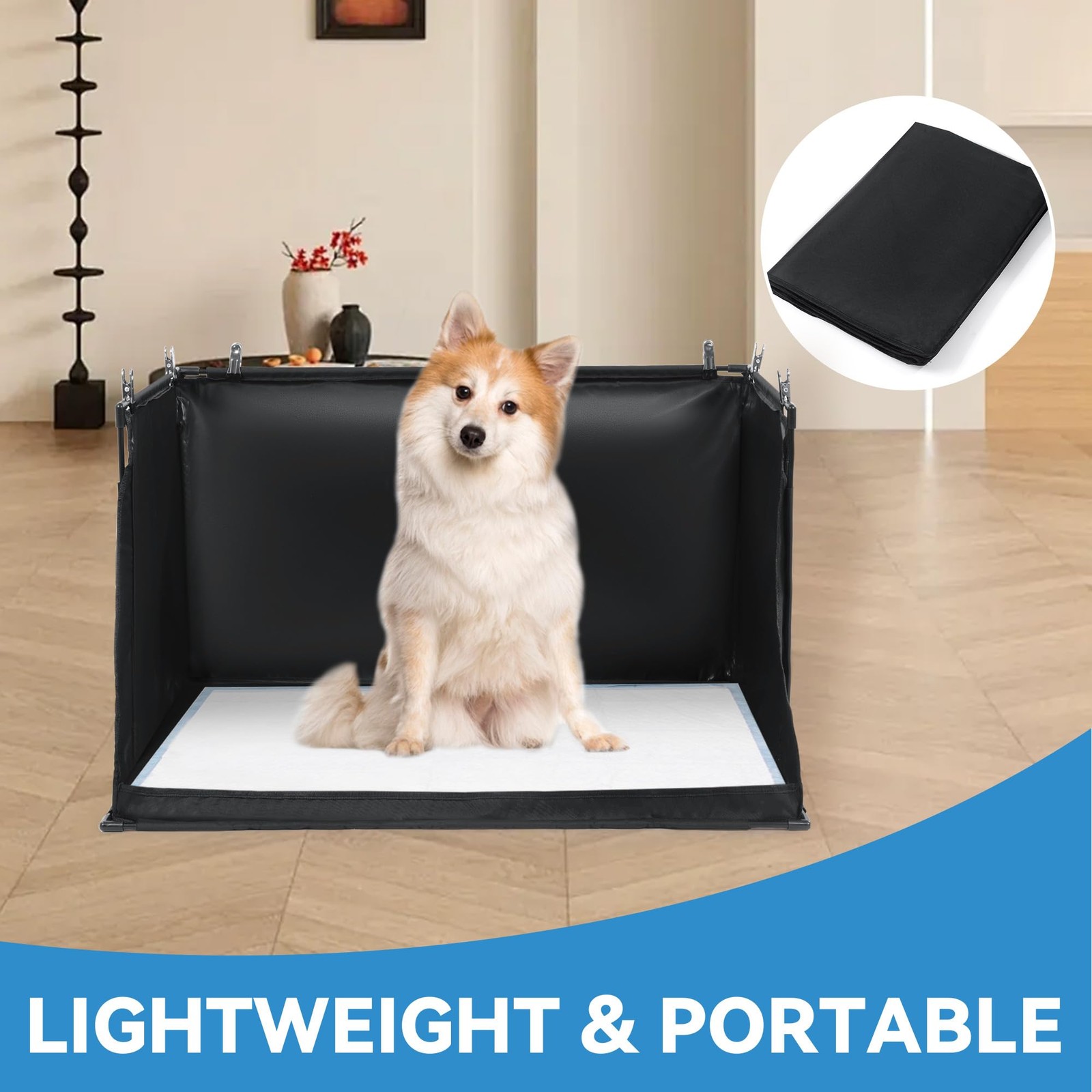 Dog Pee Pad Holder with High Walls, Foldable Dog Litter Potty Shields Indoor …