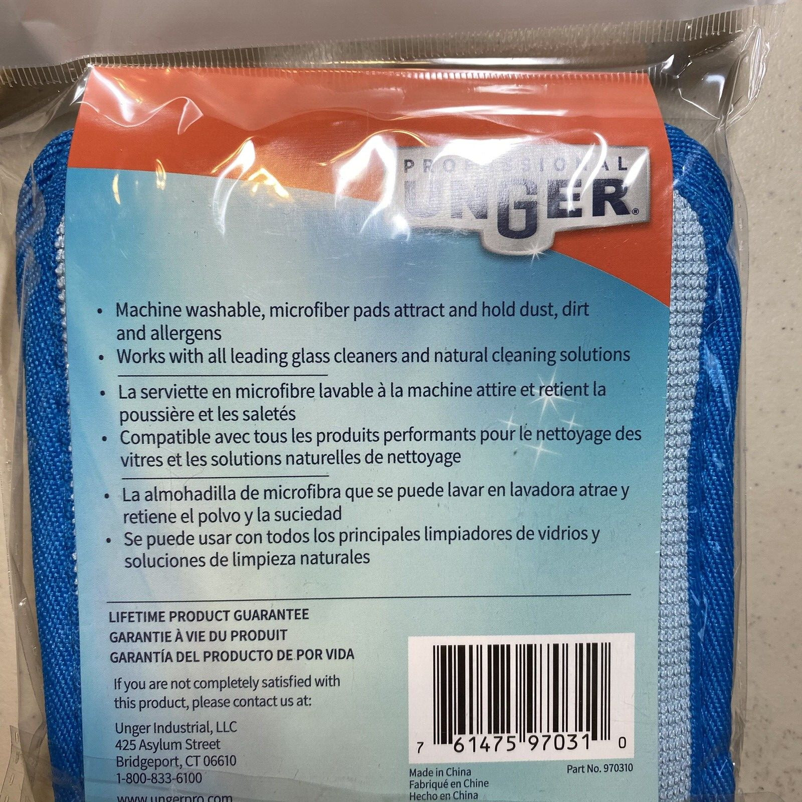 Unger Professional ProClean Window Cleaning Replacement Pads 2 Pack Lifetime War